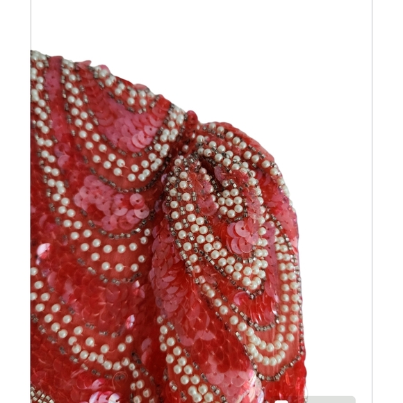 Preowned Oleg Cassini Black Tie 1990's Evening Dress. - Picture 3 of 5